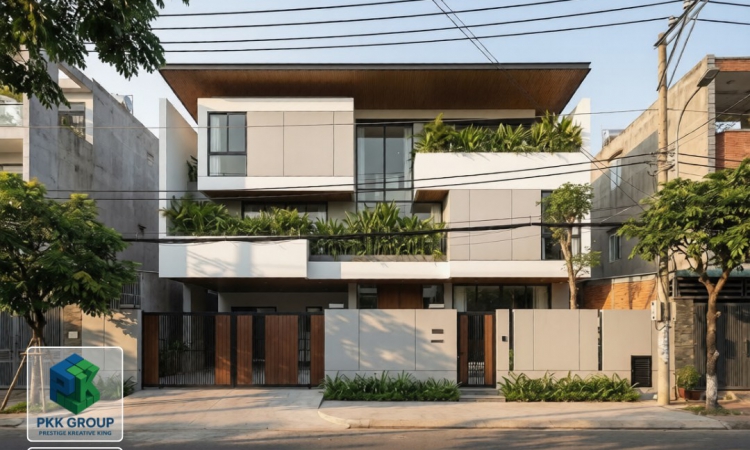 Thiết Kế Nhà Ở Cao Cấp 2026 – Kiến Trúc Tối Giản Bo Cong, Không Gian Xanh Chuẩn Nghỉ Dưỡng