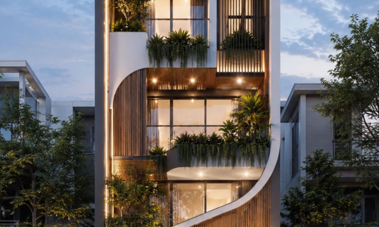 Mẫu Thiết Kế Nhà Phố Hiện Đại 2026 – Không Gian Sống Chuẩn Resort Giữa Lòng Phố