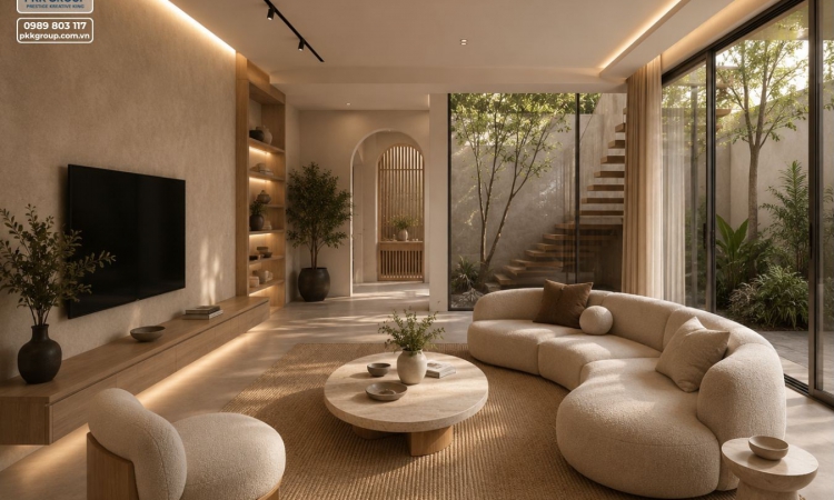 Thiết kế nội thất Modern Japandi – Không gian sống chuẩn Resort Living | PKK GROUP